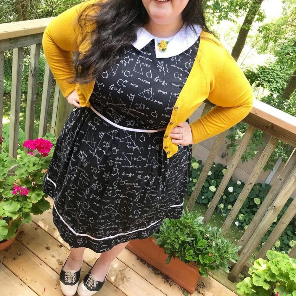 Retrolicious Black and White Math Dress Sz 3x